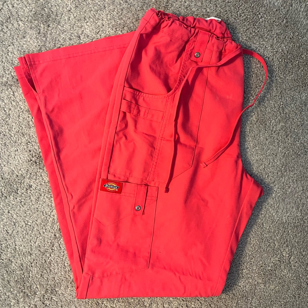 Pink Dickie Xtreme Stretch Flare Scrub Pants